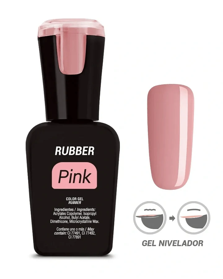 Rubber Gel Pink Organic Nails