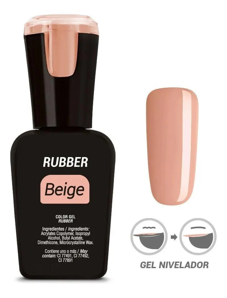 Rubber Gel Beige Organic Nails