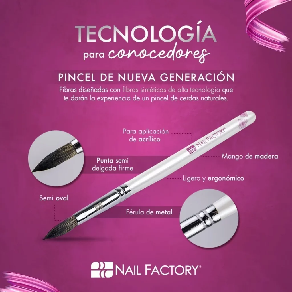 Pincel Madera #8 Nueva Generación Nail Factory
