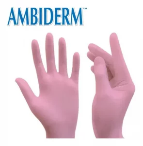 Guantes De Nitrilo Ambiderm Rosa T Mediana