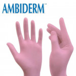 Guantes De Nitrilo Ambiderm Rosa T Mediana (par)