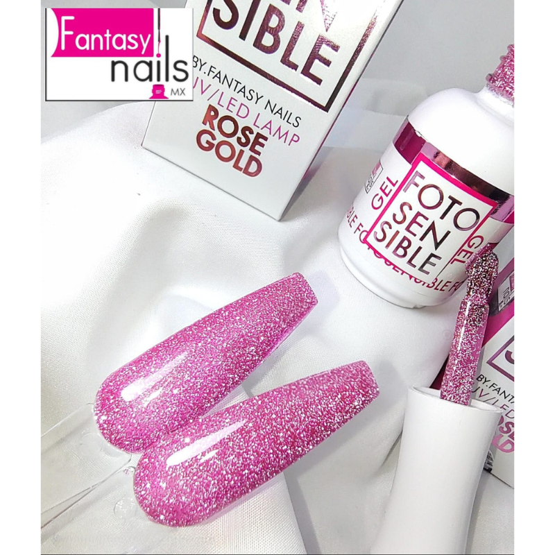 Fotosensible Rosa Gold Fantasy Nails