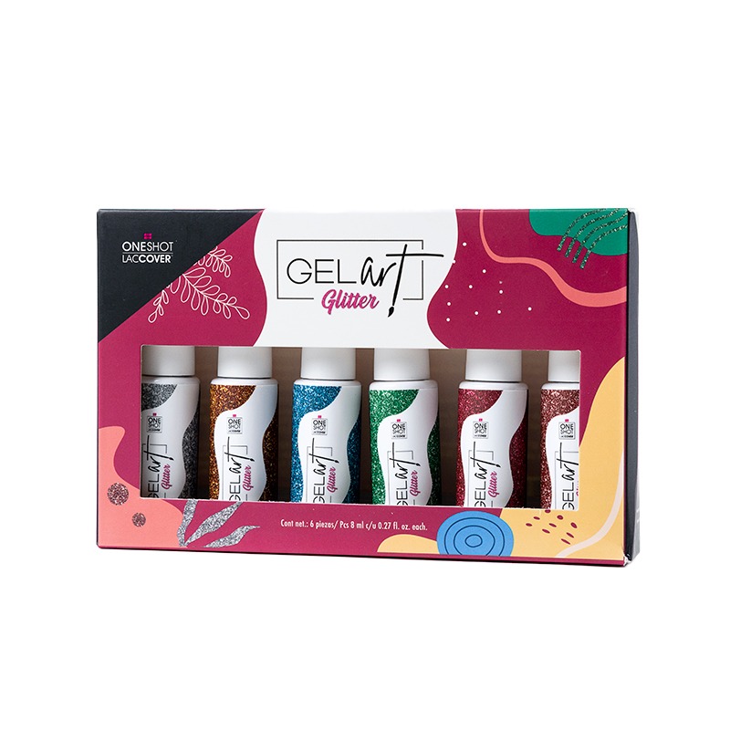 Colección Gel Art Glitter One Shot 6 pz