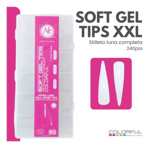 Tips Stiletto Extra Long Luna Completa Little Rose Colorful