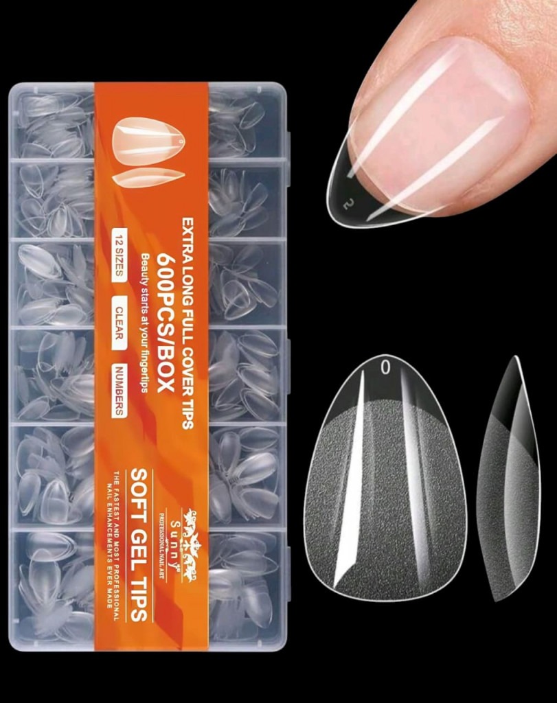 Tips Shorts Almond Soft Gel Sunny - 600 pz