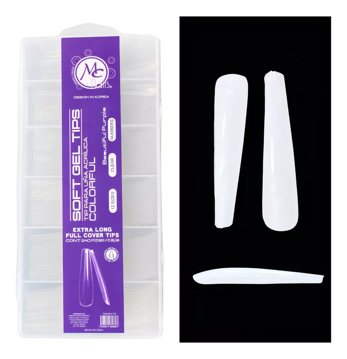 Tips Coffin Extra Long Luna Completa Beautiful Purple Colorful