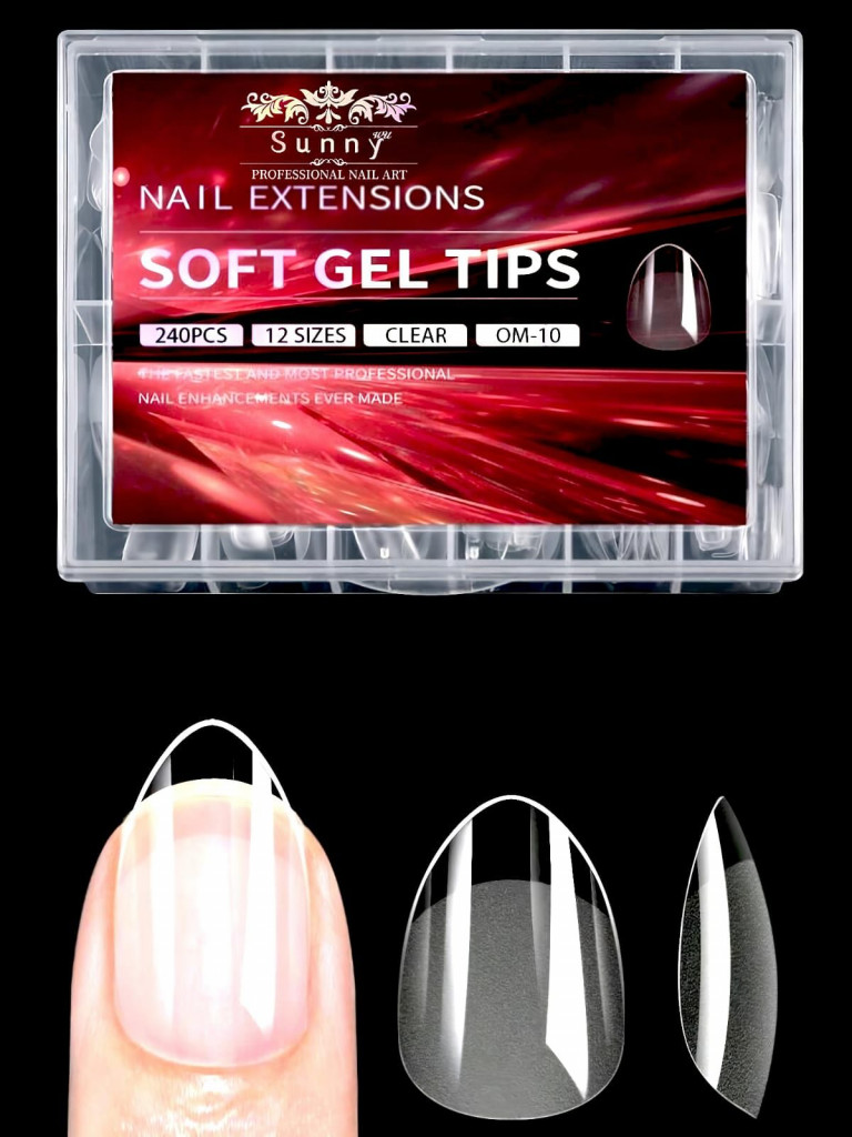 Tips Short Almond Soft Gel Sunny