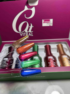 Coleccion Cat Vitral Fantasy Nails 4 pz